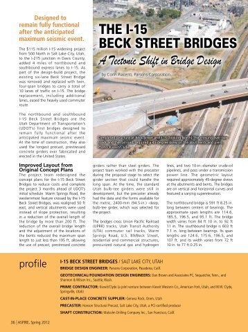 The I-15 Beck STreeT BrIdgeS - Aspire - The Concrete Bridge ...