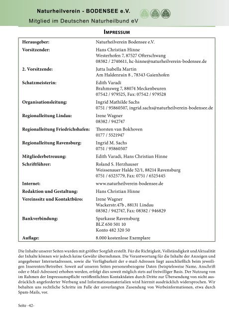 2013 ÃƒÂ–FFENtlichES PROGRAMM - Naturheilverein Bodensee eV