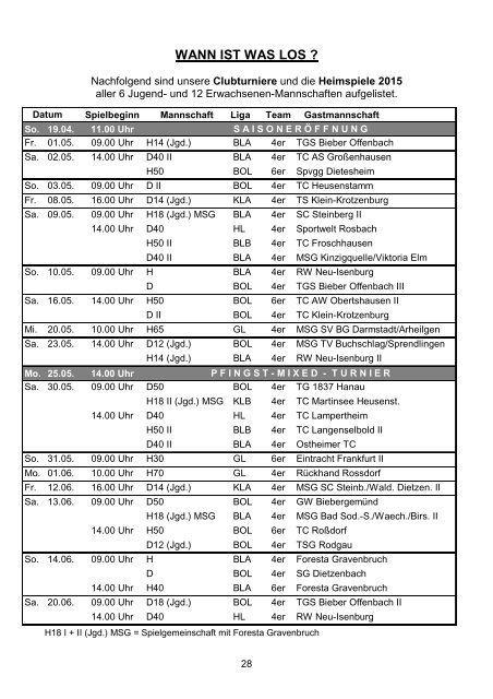 Club-Info TC Heusenstamm 2015