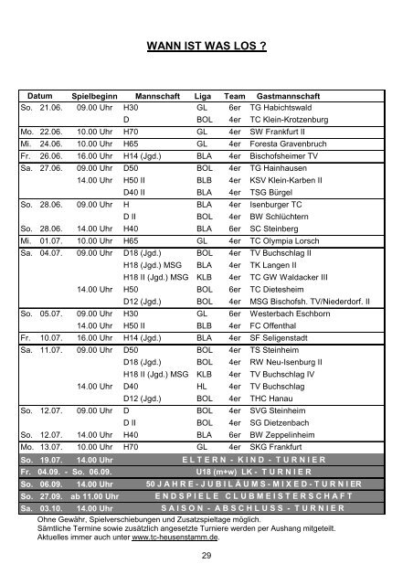 Club-Info TC Heusenstamm 2015