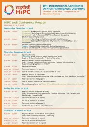 HiPC 2008 Conference Program