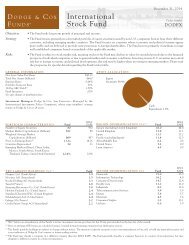 Dodge & Cox International Stock Fund Fact Sheet as of June 30, 2013
