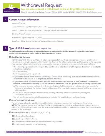 Withdrawal form