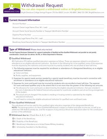 Withdrawal Request Form - Bright Directions