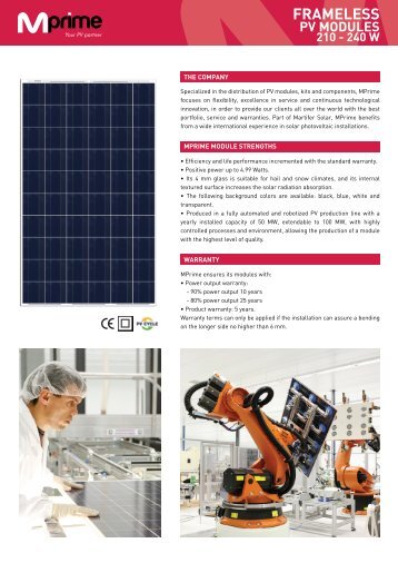 frameless 210 - 240 w pv modules - Activity Solar