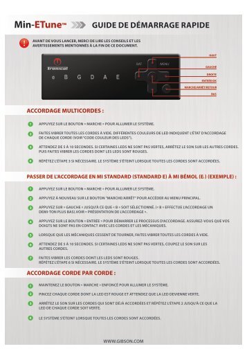 Guide de démarrage rapide - Gibson