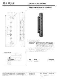 OBJECTA Â® Receivers - Bartels SystembeschlÃ¤ge GmbH