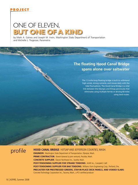Hood Canal Bridge - Aspire - The Concrete Bridge Magazine