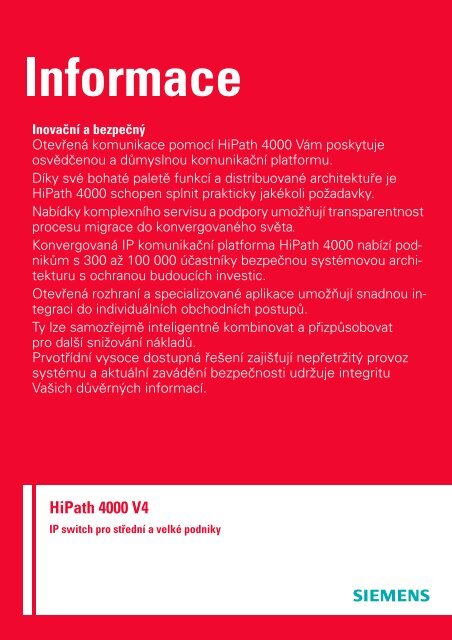 HiPath 4000 V4 - HITEL sro