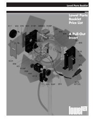 Lowel Parts Booklet Price List A Pull-Out Insert