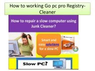 How to working Go pc pro Registry- Cleaner