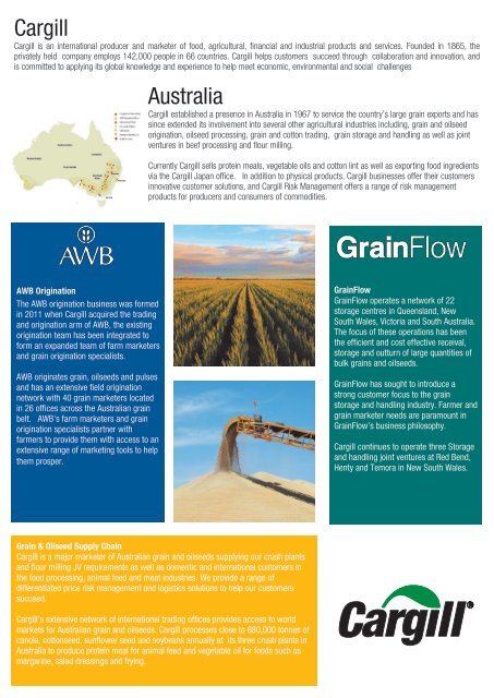 Cargill Australia Fact sheet - AWB Limited