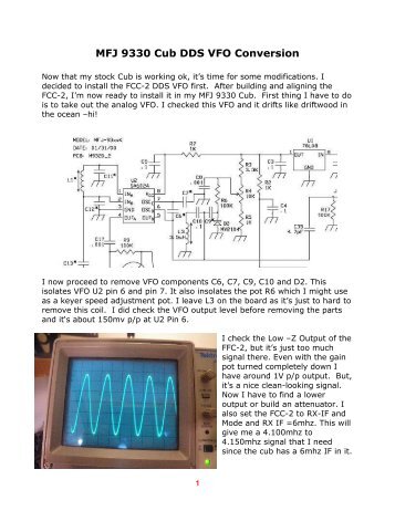 MFJ 9330 Cub DDS VFO Conversion - WA3WSJ