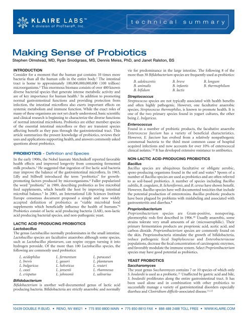 Making Sense of Probiotics - Moss Nutrition