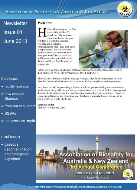 Newsletter Issue 01 June 2013 - absanz