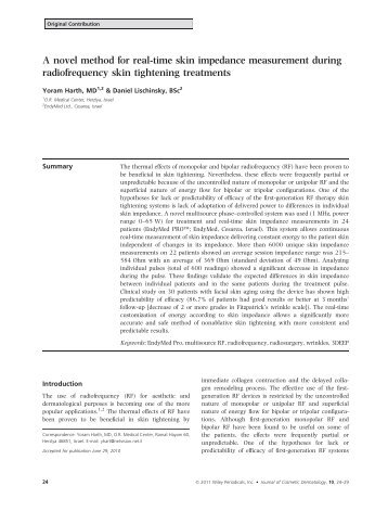 A novel method for real-time skin impedance - EndyMed