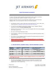 EDUJETTER BAGGAGE ALLOWANCES - Jet Airways