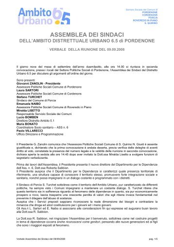 Verbale Assemblea - Ambito Territoriale 6.5 di Pordenone