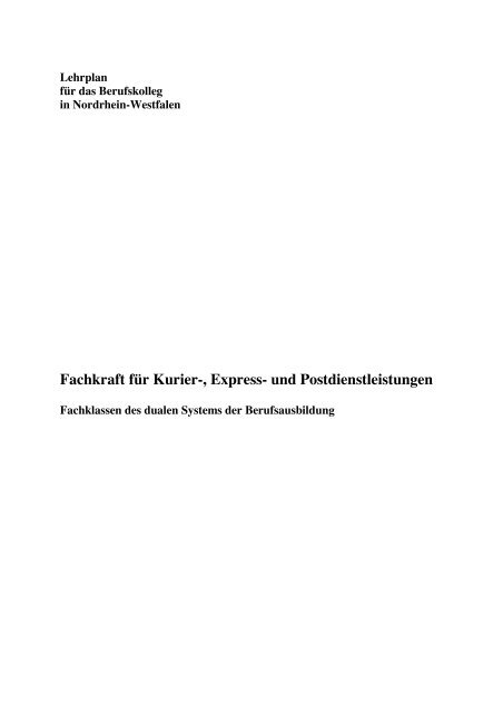 Fachkraft für Kurier-, Express- und ... - Berufsbildung