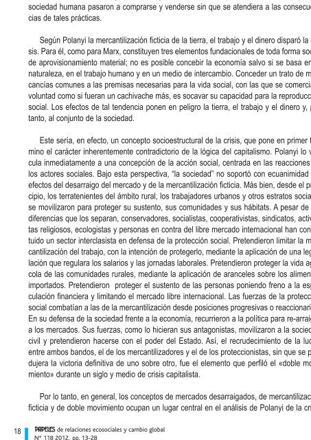 Reflexiones en torno a Polanyi y la actual crisis capitalista - Fuhem