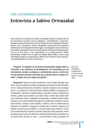 Entrevista a Sabino Ormazabal - Fuhem