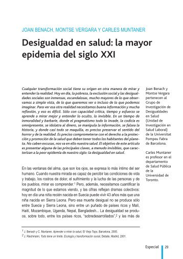 Desigualdad en salud: la mayor epidemia del siglo XXI - Fuhem