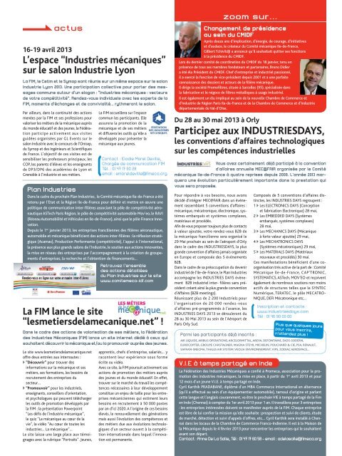 Journal d'informations nÂ°12- Avril 2013 - ComitÃ© mÃ©canique Ile-de ...