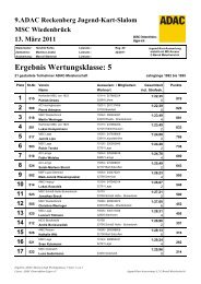 Ergebnisliste ADAC Klasse 5 - MSC Wiedenbrück