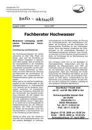 Info Aktuell Ausgabe 1/2009 - Akademie Hochwasser