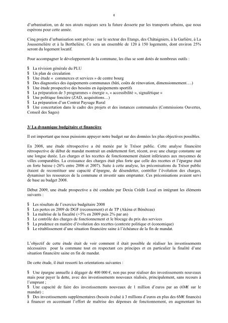 Conseil Municipal du 18 février 2010 - Dompierre-sur-Yon