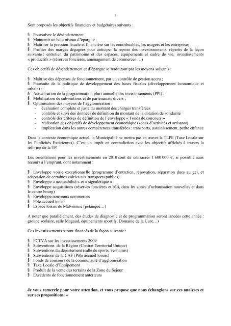 Conseil Municipal du 18 février 2010 - Dompierre-sur-Yon