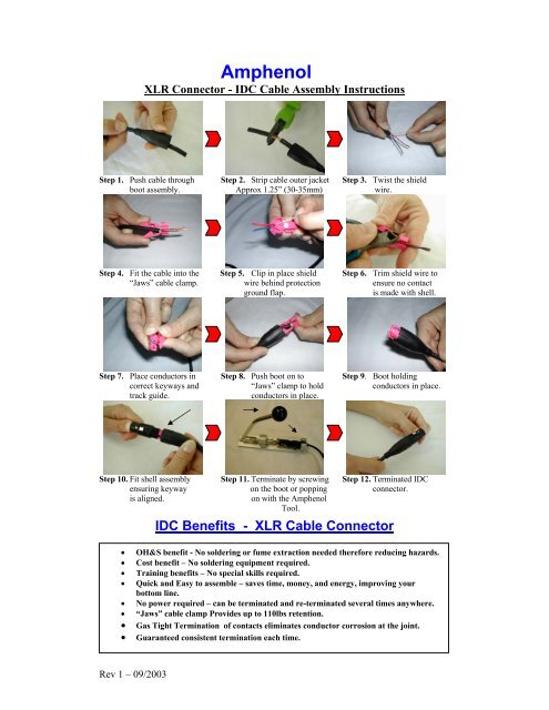 XLR IDC Cable assembly instructions - Sommer Cable