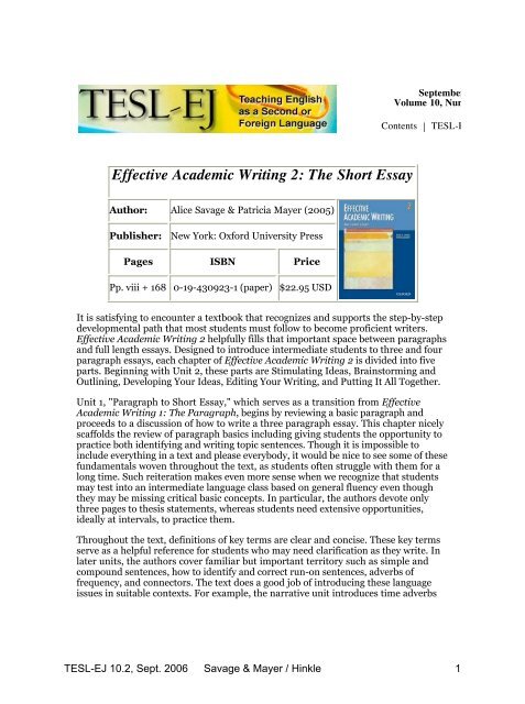 short essay about academic text