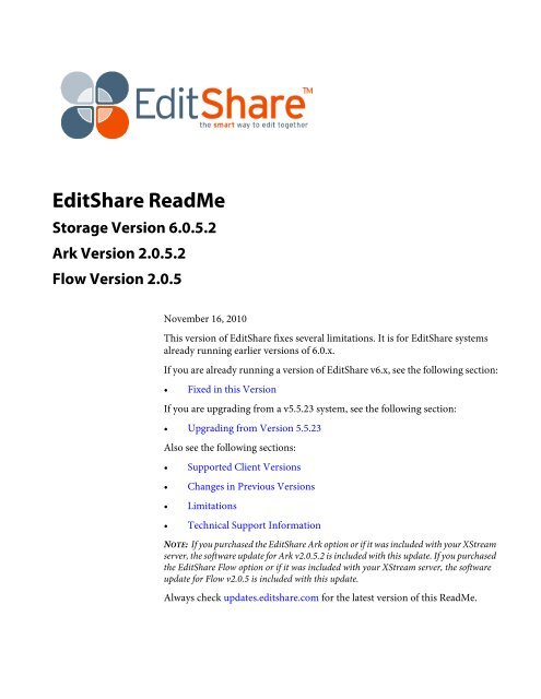 EditShare ReadMe - Software