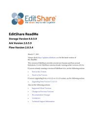 EditShare ReadMe Storage Version 6.0.5.9 Ark ... - Software updates