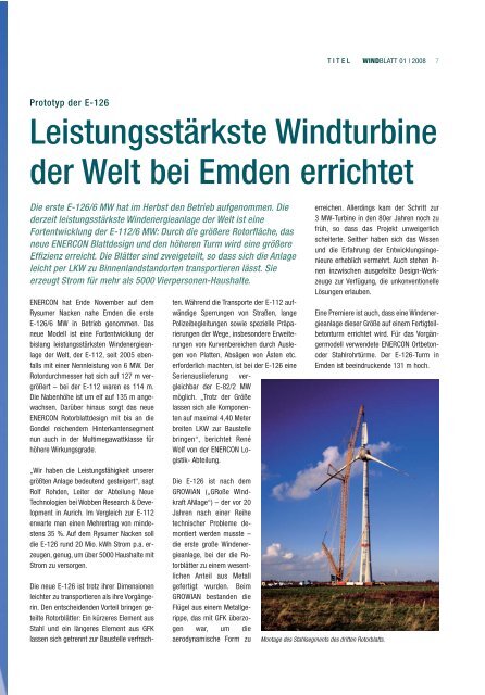 windblatt - Enercon