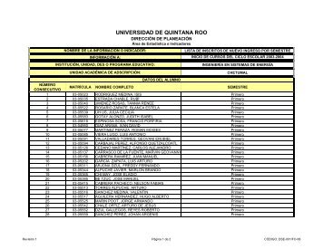 nuevo ingreso - Universidad de Quintana Roo