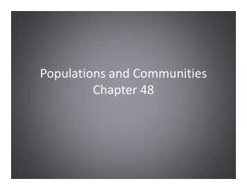 Populations and Communities Chapter 48