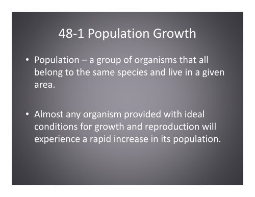 Populations and Communities Chapter 48