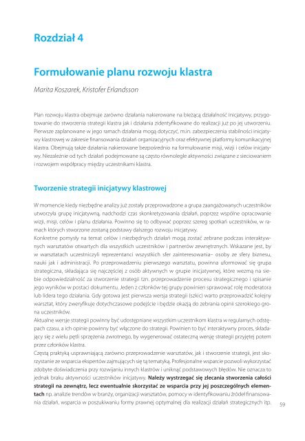 Inicjatywy klastrowe: skuteczne dziaÅanie i strategiczny rozwÃ³j (pdf)