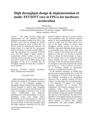 High throughput design & implementation of multi- FFT/IFFT ... - HiPC