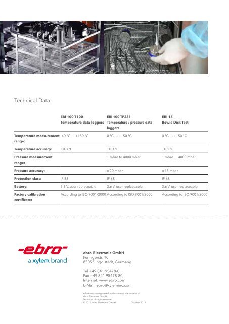 Data Loggers for Routine Control - Ebro