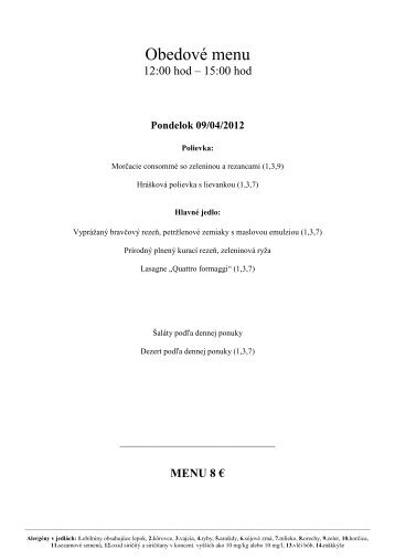 Obedové menu od 09 04 - 15 04 2012.rtf - Grand Hotel Permon