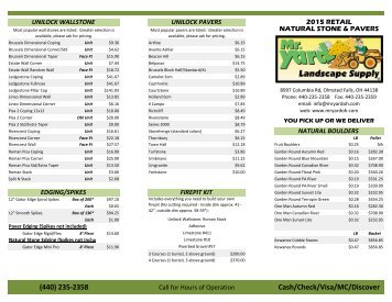 Stone Paver Pricing - Mr. Yard Landscape Supply