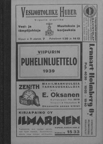 Puhelinluettelo - VirtuaaliViipuri