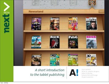 A short introduction to the tablet publishing