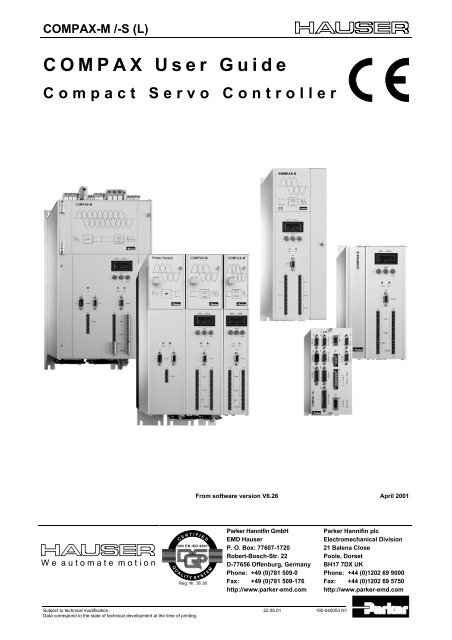 Start-up manual - ServoTech A/S