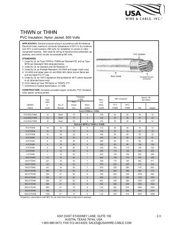 THWN or THHN - U.S.A. Wire & Cable Inc.