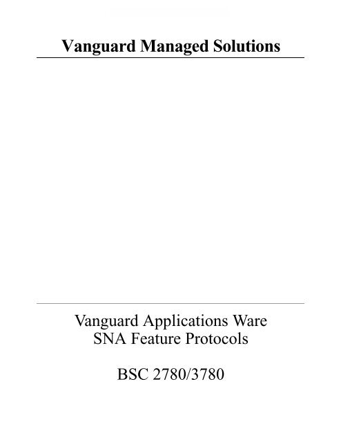 BSC 2780/3780 Protocol - Vanguard Networks