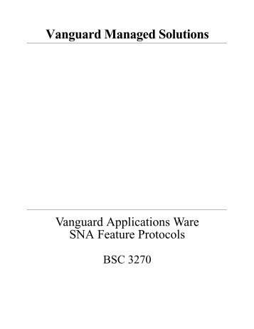 BSC 3270 - Vanguard Networks